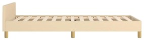 Estrutura cama c/ cabeceira sem colchão tecido 90x190 cm creme