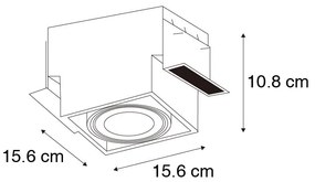 Foco de encastrar branco GU10 AR111 ajustável trimless - ONEON Moderno