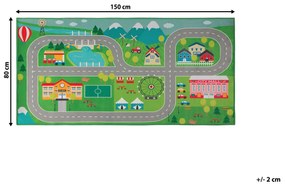 Tapete para crianças 150 x 80 cm verde SEBEN Beliani