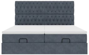 Estrutura cama otomana colchões 180x200 cm cinzento escuro