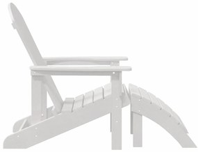 Cadeiras Adirondack vidaXL com Apoios de Pés 2 pcs Branco HDPE