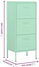 Armário de arrumação aço 42,5x35x101,5 cm verde-hortelã