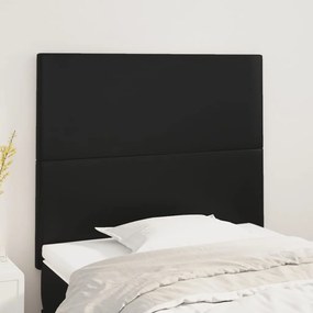 Cabeceira de cama 2 pcs couro artificial 100x5x78/88 cm preto