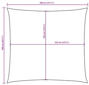 Para-sol estilo vela tecido oxford quadrangular 3,6x3,6 m azul