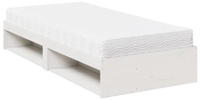 Sofá-cama com colchão 90x190 cm madeira de pinho maciça branco