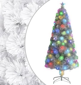 Árvore Natal artificial pré-iluminada 150 cm fibra ótica branco