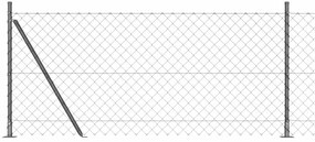 Conjunto de Postes de Cerca Prateado 10 x 0.8 m Aço Galvanizado