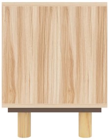 Móvel de TV 105x30x40 cm pinho maciço/vime natural castanho