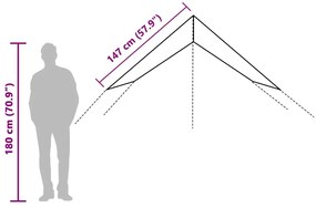 Lona de campismo 500x294 cm impermeável verde