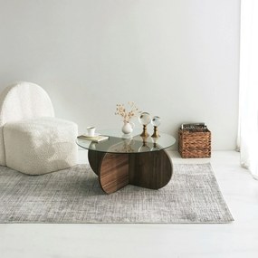 Mesa de Café Bubble - Nogueira - 75x35x75 cm