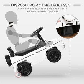 Carro Andador para Bebés com Licença Mercedes G350 com Compartimento de Arrumação e Volante Carga 25 kg 62,5x28,5x45 cm Branco