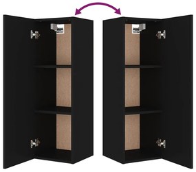 Conjunto móveis de TV 4 pcs madeira processada preto