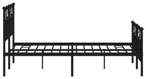 Estrutura de cama com cabeceira e pés 120x200 cm metal preto