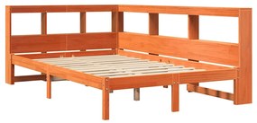 Cama com estante sem colchão 135x190 cm pinho maciço