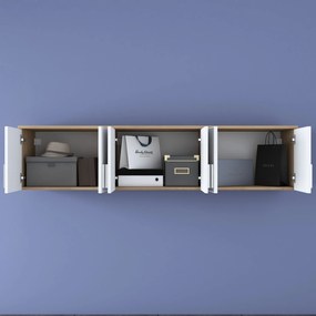 Prateleira de Parede EA114 – Nogueira e Branco – 180x41,4x37,5 cm