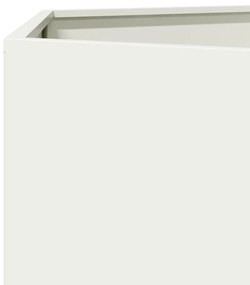 Vaso/floreira de jardim hexagonal 46x40x45 cm aço branco