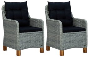 3 pcs conjunto de jantar para jardim cinzento-claro