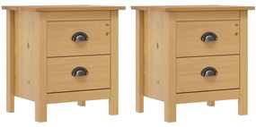 vidaXL Mesas de cabeceira Hill Range 2 pcs 46x35x49,5 cm pinho maciço