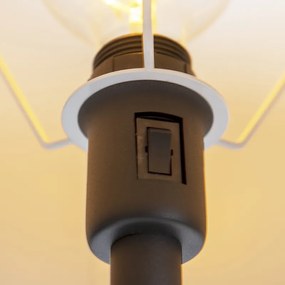 Candeeiro de Pé Clássico Preto com Abajur Preto e Luz de Leitura - Retro Clássico / Antigo