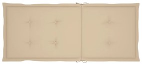 Cadeiras de jardim c/ almofadões beges 2 pcs teca maciça