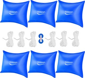 Conjunto de 6 almofadas para apoiar a cobertura da piscina 120x120cm -20°C azuis