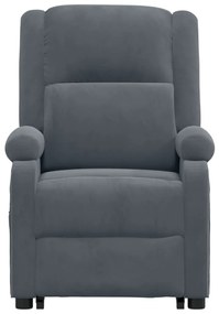 Poltrona de massagens elevatória veludo cinzento-escuro