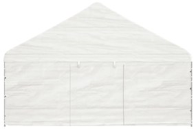 Gazebo com telhado 17,84x5,88x3,75 m polietileno branco