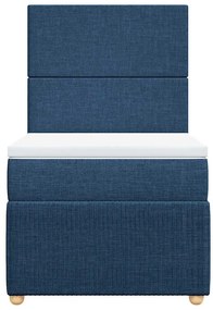 Cama com molas/colchão 100x200 cm tecido azul