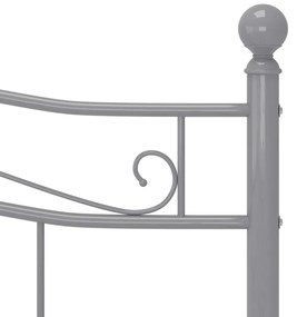 Estrutura de cama sem colchão 140x200 cm metal cinzento