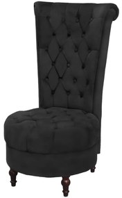 vidaXL Poltrona com costas altas preto