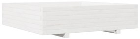 Vaso/floreira de jardim 100x100x26,5 cm pinho maciço branco