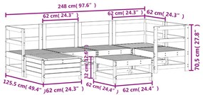 7 pcs conjunto sofás jardim madeira de pinho impregnada