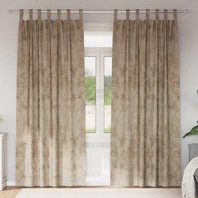 vidaXL Cortinas de Veludo 2 pcs com Ilhós Champagne 245x140 cm