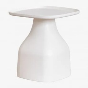 Mesa Lateral Quadrada (48x48 Cm) Jubarri Gardénia Branco & ↑50 Cm - Sklum