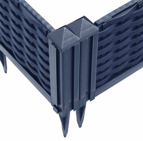 Vaso/floreira de jardim c/ estacas 125x40x28,5 cm PP cinzento azul