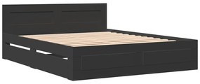 Estrutura cama c/ cabeceira sem colchão 160x200 cm preto