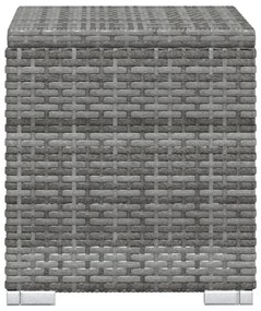 3 pcs espreguiçadeiras jardim c/ mesa centro vime PE cinzento