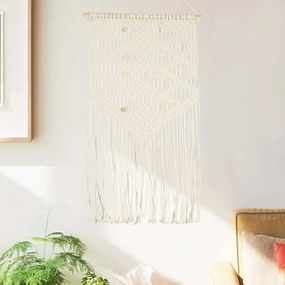 vidaXL Suporte de parede em macramé 40x80 cm algodão
