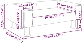 Sofá infantil 70x45x26,5 cm veludo azul
