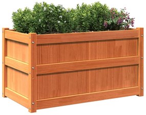 Vaso/floreira de jardim 90x50x50 cm pinho maciço castanho cera