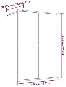 Divisória de chuveiro 140x195cm vidro transparente ESG vermelho