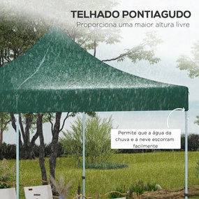 Toldo de Substituição 3x3 m para Pérgola de Jardim Cobertura de Substituição para Tenda Dobrável Verde Escuro