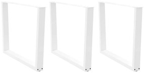 Pés para mesa de jantar em V, 3 peças, branco, 100x(72-73,3) cm, aço