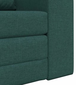 Sofá Cama de Chão 2-em-1 Verde Escuro 98x71x83 cm Tecido