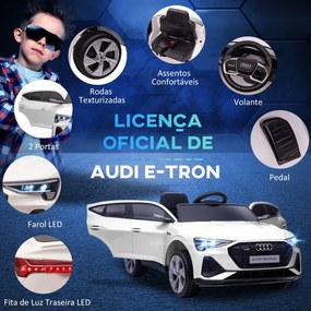 HOMCOM Carro Elétrico Audi E-Tron 12V para Crianças acima de 3 Anos co