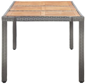9 pcs conjunto jantar exterior c/ almofadões vime PE cinzento