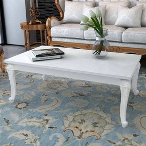 Mesa de centro 115x65x42 cm branco brilhante