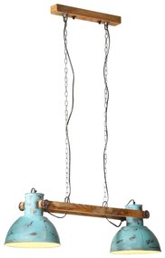 vidaXL Candeeiro suspenso 25 W 85x28x109 cm E27 azul desgastado
