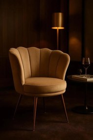 Cadeira Dunsa Golden Veludo - Beige