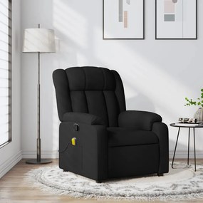 vidaXL Poltrona de massagens reclinável tecido preto